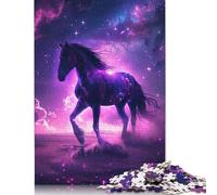 Dreamy Purple Horse Jigsaw Puzzle 500 Pieces Adult Puzzle Creative Wood Jigsaw Games Educational Toys Home Decoration 500pcs (52x38cm)