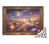 Dreamy Purple Vineyard 1000 Piece Jigsaw Puzzle Paper for Adults Starry Night Scene Puzzle Game for Family Home Decor Stress Relief Gift 70x50cm/1000pcs
