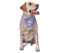 Dreamy Rainbow Bubbles And Clouds Printed Graphic Pet Triangle Scarf For Dogs & Cats, Adjustable Cute Pet Bandana For & Photo Shoots