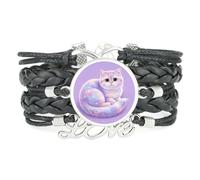 Dreamy Rainbow Cat Fantastic Creative love adjustable leather braided brace