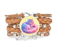 Dreamy Rainbow Cat Fantastic Friendship love adjustable leather braided bra