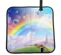 Dreamy Rainbow Sitting Pad Lightweight Waterproof Folding Seat Pad Compact Portable Camping Seat Mat Memory Foam Travel Seat Cushion for Hiking, Picnics, Outdoor 15.8 x 15.8 in