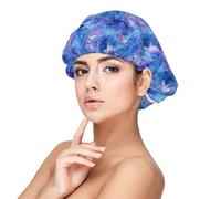 Dreamy Sea Turtle Print Satin Silk Bonnet for Sleeping Women, Adjustable Double Layer Satin Hair Bonnet Night Sleep Cap for Curly Hair