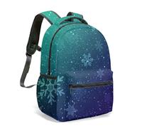 Dreamy Snowflake Print 16 Inch Backpack Winter Starry Scene 360 Full Printed Oxford Waterproof Travel Daypack Gift For Adults (02)