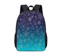 Dreamy Snowflake Print Backpack 17 Inch Aesthetic Winter Scene School Bag for Kids Teens Magical Travel Rucksack (06)