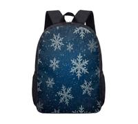 Dreamy Snowflake Print Backpack 17 Inch Aesthetic Winter Scene School Bag for Kids Teens Magical Travel Rucksack (05)