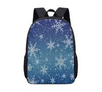 Dreamy Snowflake Print Backpack 17 Inch Aesthetic Winter Scene School Bag for Kids Teens Magical Travel Rucksack (01)