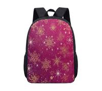 Dreamy Snowflake Print Backpack 17 Inch Aesthetic Winter Scene School Bag for Kids Teens Magical Travel Rucksack (04)