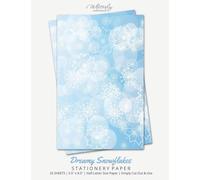 Dreamy Snowflake Stationery Paper: Half Letter Size Paper, Winter Themed, Letter Writing Paper, 25-sheets