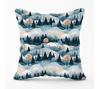 Dreamy Snowy Christmas Scene Outdoor Cushion Warren Reed - Designer White 60cm x 60cm