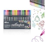 Dreamy Sparkle Dual-Line Contour Pen, Double Line Outline Pen Sparkle Markers, Line Contour Pens Set with Metallic Outline, Quick-Dry Ink for Drawing, Art and DIY (48 Colors)