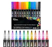 Dreamy Sparkle Dual-Line Contour Pen, Dreamy Sparkle Dual Pen, Glitter Outline Paint Markers, Outline Markers Self-Outline Metallic Markers, Double Line Shimmering Gel Markers (12 Colors)