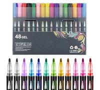 Dreamy Sparkle Dual-Line Contour Pen, Dreamy Sparkle Dual Pen, Glitter Outline Paint Markers, Outline Markers Self-Outline Metallic Markers, Double Line Shimmering Gel Markers (48 Colors)