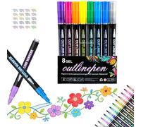 Dreamy Sparkle Dual-Line Contour Pen - Metallic Outline Art Markers for Greeting Cards, Crafts & Doodling (8 Colors)