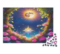 Dreamy Starry Sky 1000 Piece Jigsaw Puzzle for Adults Floral Circle Puzzle Game for Family Relaxation 52x38cm/1000pcs