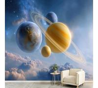 Dreamy Starry Sky Space Mural Wallpaper 200 x 140 cm, Universe Planet Celestial Cloud Sea Photo Wallpaper, Wall Mural Sticker for Bedroom Living Room Hallway Dorm