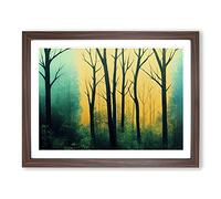 Dreamy Summer Forest Framed Print | A3 Walnut Framed Wall Art | Ready to Hang | Modern Landscape Picture | Living Room Bedroom Lounge Office