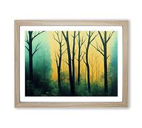 Dreamy Summer Forest H1022 Framed Print for Living Room Bedroom Home Office Décor, Wall Art Picture Ready to Hang, Oak A3 Frame (46 x 34 cm)
