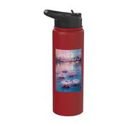 Dreamy Tranquil Lake with Enchanting Water Lilies Stainless Steel Insulated Water Bottle