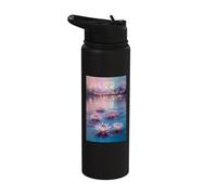 Dreamy Tranquil Lake with Enchanting Water Lilies Stainless Steel Insulated Water Bottle