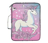Dreamy Unicorns Magical File Folders with Pockets 7 Pockets A4 Letter Size with Zipper Closure for Office Supplies Folder with Labels carpeta de