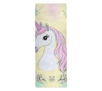 Dreamy unicorns Magical non toxic yoga mat for gym printed, non slip, hot yoga mat towel with bag for carrying tapete para ejercicio 71x26 inches