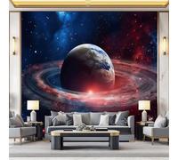 Dreamy Universe Planets Photo Wallpaper, Colorful 3D Wall Mural 300 x 210 cm (W x H) Non-Woven Premium Art Print Decoration Poster Picture for Living Room Bedroom TV Backdrop
