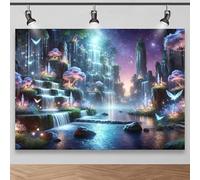 Dreamy Waterfall Fairyland Background Studio Dedicated - Create a magical fairyland with a dreamy background 250x180CM