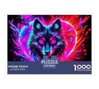Dreamy Wolf 1000 Jigsaw for Adults Puzzles Beautiful Decoration Puzzle Impossible Hard Difficult Challenging Wolf King Brainteasing Adults Jigsaw Puzzle 38x26cm/1000pcs