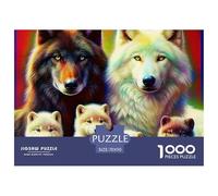 Dreamy Wolf1000 Puzzles for Adults Challenging Beautiful Decoration Puzzle Fun Challenging Wolf King Brainteasing Adults Jigsaw Puzzle 70x50cm/1000pcs