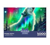 Dreamy Wolf1000 Puzzles for Adults Challenging Beautiful Decoration Puzzle Fun Challenging Wolf King Brainteasing Adults Jigsaw Puzzle 38x26cm/1000pcs
