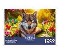 Dreamy Wolf1000 Puzzles for Adults Jigsaw Puzzles Beautiful Decoration Puzzle Colourful, Challenging Wolf King Brainteasing Adults Jigsaw Puzzle 38x26cm/1000pcs Educational Games