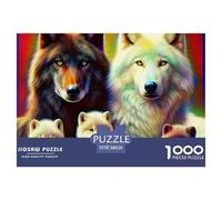Dreamy Wolf1000 Puzzles for Adults Jigsaw Puzzles Beautiful Decoration Puzzle Fun Challenging Wolf King Brainteasing Adults Jigsaw Puzzle 38x26cm/1000pcs Educational Games