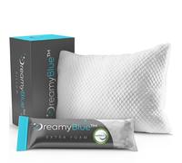 DREAMYBLUE Premium Pillow for Sleeping - Shredded Memory Foam Fill [Adjustable Loft] Washable Cover from Bamboo Derived Rayon - for Side, Back, Stomach Sleepers - CertiPUR-US Certified