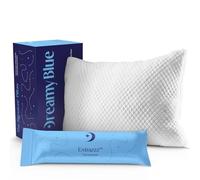 DREAMYBLUE Premium Pillow for Sleeping - Shredded Memory Foam Fill [Adjustable Loft] Washable Cover from Bamboo Derived Rayon - for Side, Back, Stomach Sleepers - CertiPUR-US Certified