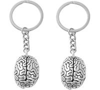DreamyRetreat 2Pcs Silver Anatomical Brain Keychain Brain Organ Pendant 3D Neurologist For Key Holder For Doctor Women Men, Women's Fashion,Car Keychain