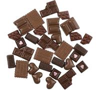 DreamyRetreat 30 Pcs Chocolate Resin Charms Assorted Fake Candy Embellishments Brown Flatback Chocolate Ornaments for Scrapbooking