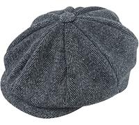 DreamzFit® 1920s Flat Grey Gatsby Cap - Authentic Newsboy Baker Boy Hat for Men | Roaring 20s Gangster, Mafia & Big Daddy Costume Accessory | Great Gatsby, Peaky Blinders & Prohibition Era Fancy Dress