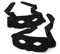 Dreamzfit - 2 Piece Black Bandit Zorro Eye Mask Bandit for Adults Christmas Halloween Superhero Masquerade Costume Party Fancy Dress