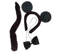 Dreamzfit® Mickey Mouse Costume Set for Adults - Complete Disney Character Accessories Includes Ears Headband, Bow Tie & Tail | World Book Week, Hen/Stag Nights & Theme Park Cosplay