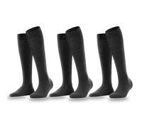 Dreamzfit Unisex Knee High Socks - 3 Pair Pack Plain Indigo | Breathable Combed Cotton Over The Calf Socks with Reinforced Heel & Toe | Stay-Up Tube Socks for Men & Women, UK Size 4-6 (Black)