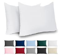 Dreamzie - 40 x 40 cm Reinforced Cotton Pillow Case - White - Tight Weave of 57 Thread Count - Pillow Case 40 x 40 cm - Oeko Tex Certified