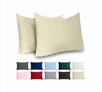 Dreamzie 40 x 60 cm Reinforced Cotton Pillow Case - Beige - Tight Weave of 57 Threads/cm² - Pillow Case 40 x 60 cm - Oeko Tex Certified