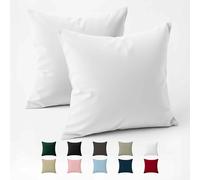 Dreamzie - 60 x 60 cm Reinforced Cotton Pillow Case - White - Tight Weave of 57 Thread Count - Pillow Case 60 x 60 cm - Oeko Tex Certified