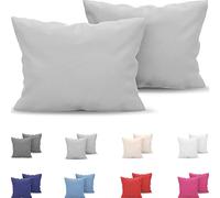 Dreamzie Cushion Cover 50 x 75 cm, Set of 2, Microfibre Oeko-Tex Certified - Pillowcase 50 x 75 cm, Soft - Grey