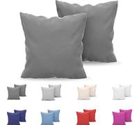 Dreamzie Cushion Cover 80 x 80 cm, Set of 2, Microfibre Oeko-Tex Certified - Pillowcase 80 x 80 cm, Soft - Anthracitte
