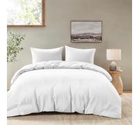 Dreamzie - Duvet cover 220 x 240 cm with 2 pillowcases 65 x 65 cm - 3-piece adult bedding set in white soft microfibre - Oeko-Tex certified