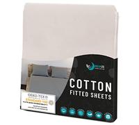 Dreamzie Fitted Sheet 100% Polyester Soft Peach Skin & Large Elastic Corners - For Mattress Euro King 160 x 200 cm - Beige - Certified OEKO-TEX Free of Chemical Products - 2-Year Warranty