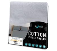 Dreamzie Fitted Sheet 100% Polyester Soft Peach Skin & Large Elastic Corners - For Mattress Super King 180 x 200 cm - Pewter Grey - Certified OEKO-TEX Free of Chemical Products - 2-Year Warranty