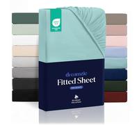 Dreamzie Fitted Sheet 160 x 200 cm - High Bridge up to 35 cm - 100% Microfibre - Aqua - Tested for Harmful Substances (Oeko Tex), Bed Sheet with Elastic Band